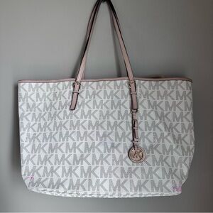 Michael Kors Large Leather Monogrammed Tote